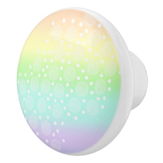 Rainbow Circles Pastel Keramikknauf (Rechts)