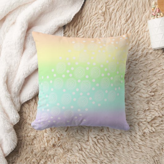 Rainbow Circles Pastel Kissen (Decke)