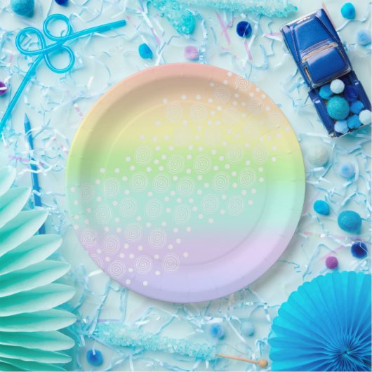 Rainbow Circles Pastel Pappteller (Party)