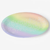 Rainbow Circles Pastel Pappteller (Schrägansicht)