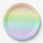 Rainbow Circles Pastel Pappteller (Vorderseite)