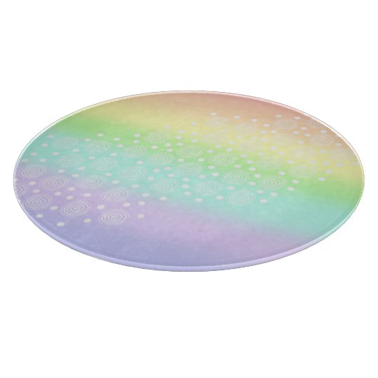 Rainbow Circles Pastel Schneidebrett (Ecke)