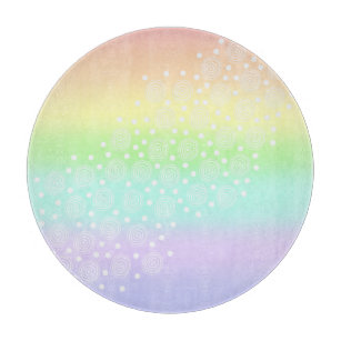 Rainbow Circles Pastel Schneidebrett