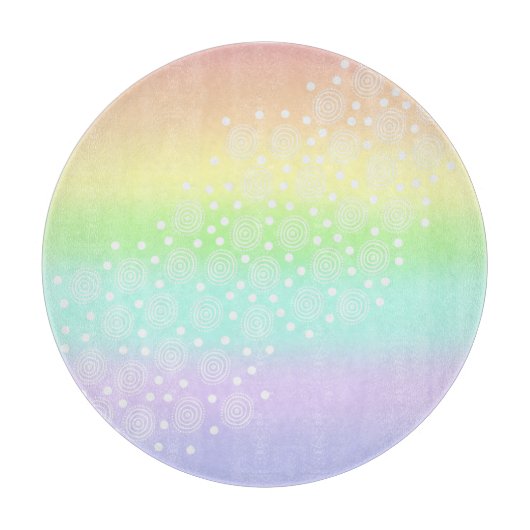 Rainbow Circles Pastel Schneidebrett (Vorderseite)