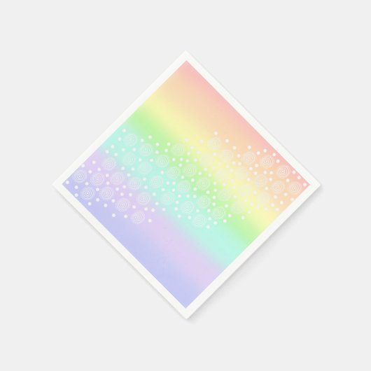 Rainbow Circles Pastel Serviette (Ecke)
