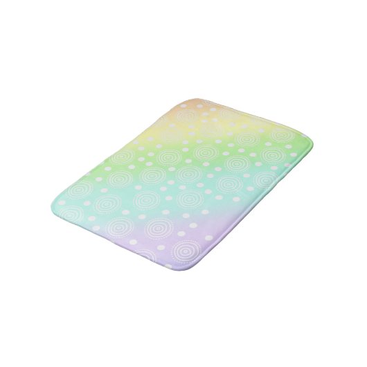 Rainbow Circles Pastell Bath Mat Badematte (Schrägansicht)