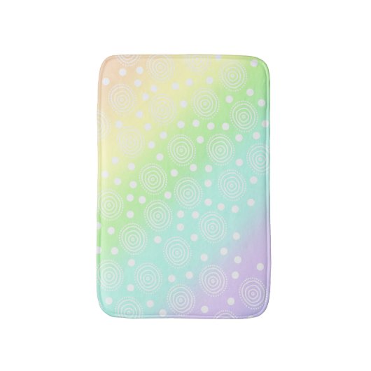 Rainbow Circles Pastell Bath Mat Badematte (Vorderseite Vertikal)
