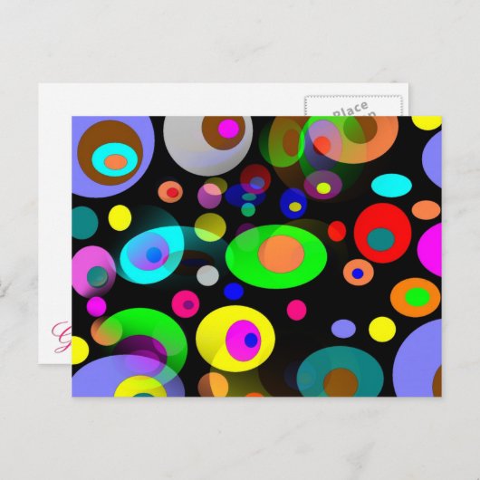 Rainbow Circles Postkarte (Vorne/Hinten)