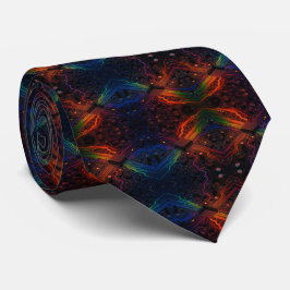 Rainbow Circuit Board Necktie – Colorful Tech Geek Krawatte
