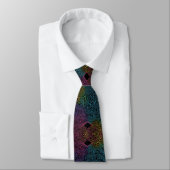 Rainbow Circuit Board Necktie – Colorful Tech Geek Krawatte (Gebunden)