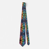 Rainbow Circuit Board Necktie – Colorful Tech Geek Krawatte (Vorderseite)