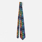Rainbow Circuit Board Necktie – Colorful Tech Geek Krawatte (Rückseite)