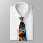 Rainbow Circuit Board Necktie – Colorful Tech Geek Krawatte (Gebunden)