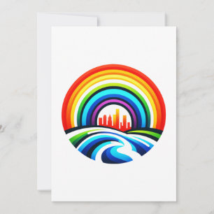 Rainbow City Skyline Urban Diversity & Hope Design Feiertagskarte
