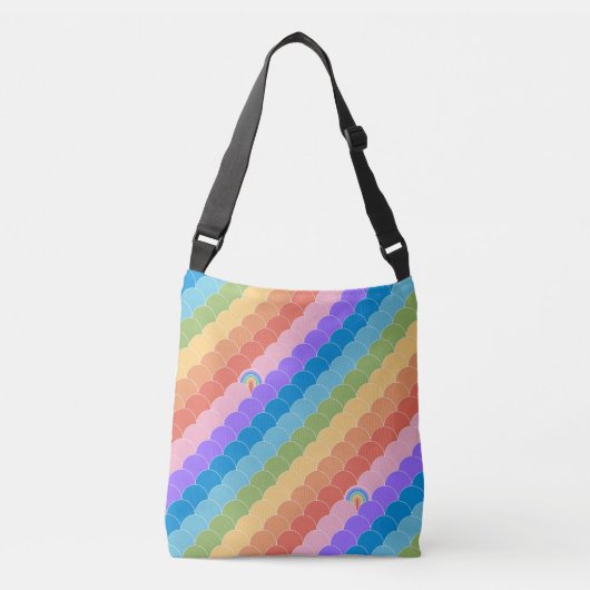 Rainbow Clamshell Crossbody Bag Tragetaschen Mit Langen Trägern (Vorderseite)