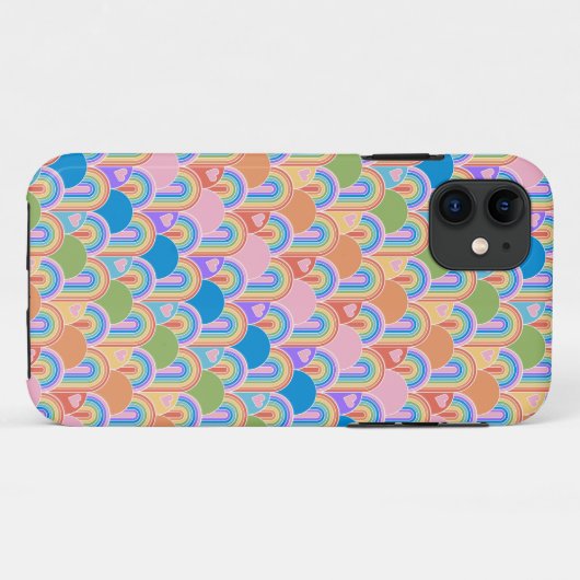 Rainbow Clamshell mit Herz Phone Case (Rückseite (Horizontal))