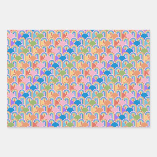 Rainbow Clamshells Wrapping Paper Geschenkpapier Set (Vorderseite 3)