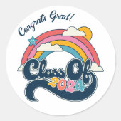 Rainbow Class of 2024 Umschlag Aufkleber Round Sti (Vorderseite)