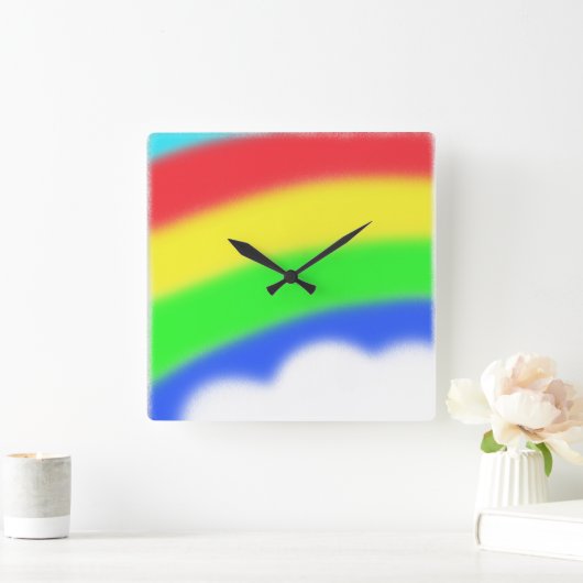 Rainbow Clock Quadratische Wanduhr (Zuhause)