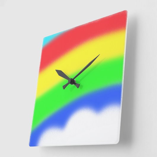 Rainbow Clock Quadratische Wanduhr (Winkel)