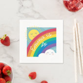 Rainbow Cloud and Sun Birthday Napkins Serviette (Beispiel)