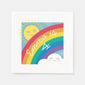 Rainbow Cloud and Sun Birthday Napkins Serviette (Vorderseite)