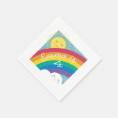 Rainbow Cloud and Sun Birthday Napkins Serviette (Ecke)