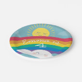 Rainbow Cloud and Sun Birthday Tellers Pappteller (Schrägansicht)