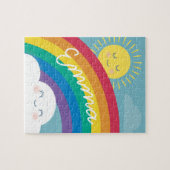 Rainbow Cloud and Sun Personalisiert Puzzle (Horizontal)