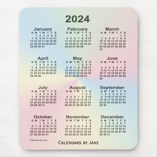 Rainbow Cloud Calendar 2024 von Janz Mousepad (Vorne)