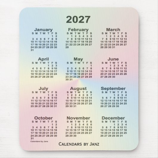 Rainbow Cloud Calendar 2027 von Janz Mousepad (Vorne)