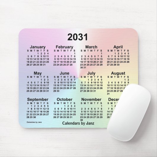 Rainbow Cloud Calendar 2031 von Janz Mousepad (Mit Mouse)