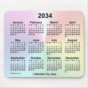 Rainbow Cloud Calendar 2034 von Janz Mousepad