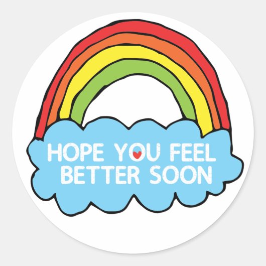 Rainbow Cloud Clip Art Senden Sie gut Wünsche Runder Aufkleber (Vorderseite)