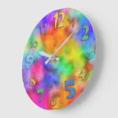 Rainbow Cloud Colors Große Wanduhr (Winkel)