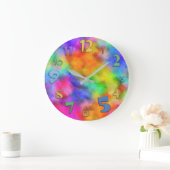 Rainbow Cloud Colors Große Wanduhr (Zuhause)