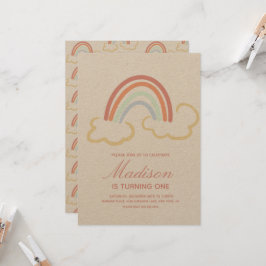 Rainbow Cloud Doodle farbenfroh rustikal Einladung