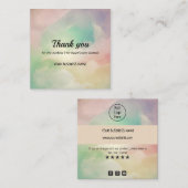 Rainbow Cloud-Gradienten-Geschäft Vielen Dank Quadratische Visitenkarte (Vorne/Hinten)