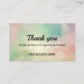 Rainbow Cloud-Gradienten-Geschäft Vielen Dank Telefonnummerkarte (Vorderseite)
