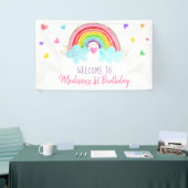 Rainbow Cloud Hearts Pink Gold Geburtstag Banner (Messeveranstaltung)