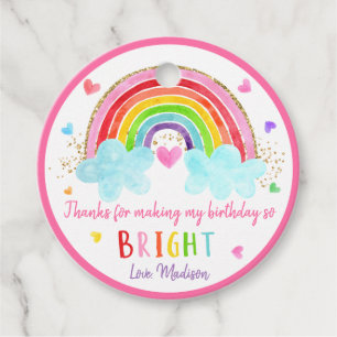 Rainbow Cloud Hearts Pink Gold Geburtstag Vielen D Geschenkanhänger