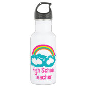 Rainbow Cloud High School Lehrer Trinkflasche (Vorderseite)