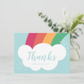 Rainbow Cloud Kids Thank You Karte (Stehend Vorderseite)