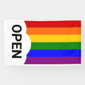 Rainbow Cloud Open Flag Banner (Horizontal)