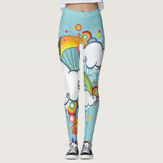 Rainbow Cloud People Leggings (Vorderseite)