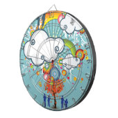 Rainbow Cloud People Metallkäfig Dartboard Dartscheibe (Vorderseite rechts)