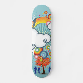 Rainbow Cloud People Skateboard