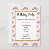RAINBOW CLOUD PINK MULTIPLE Einladung zum Geburtst (Vorderseite)