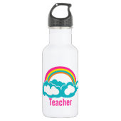 Rainbow Cloud Teacher Edelstahlflasche (Vorderseite)