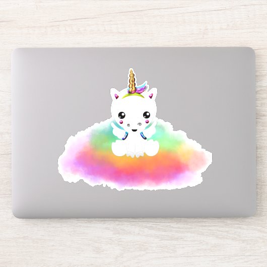 Rainbow Cloud Unicorn Aufkleber (Computer)